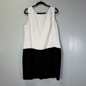 Nine West Black and White Color Block Sleeveless Dress Sz 16